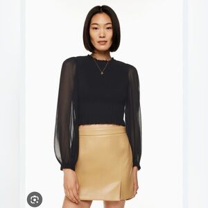 Aritzia Tempest Black Blouse